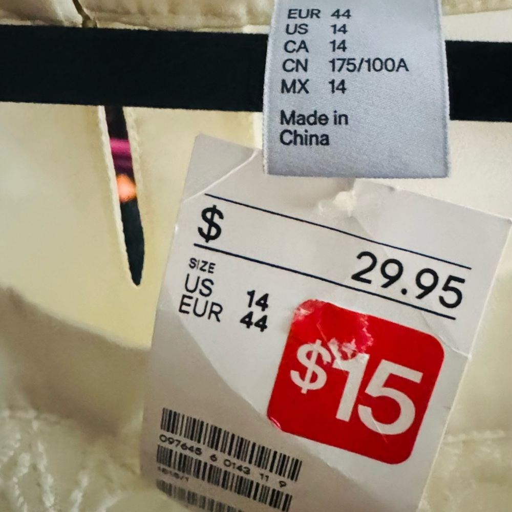 H&M Cream Lace Patterned Top Brand New